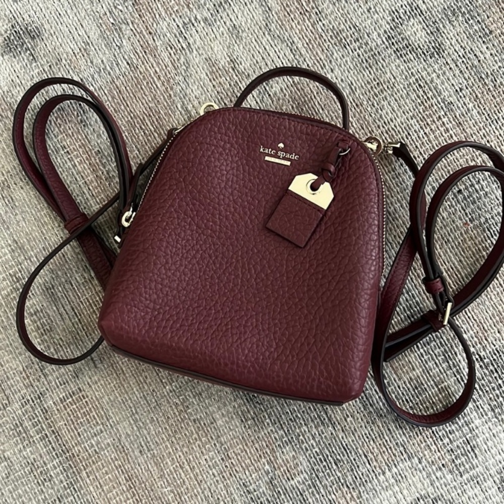 Kate spade maroon mini backpack